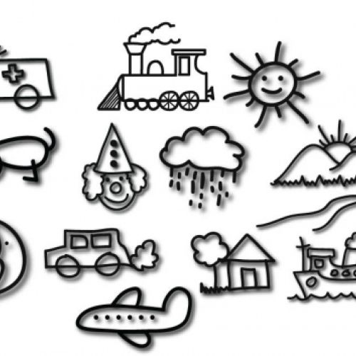 Imatge de dibuixos infantils amb contorn negre