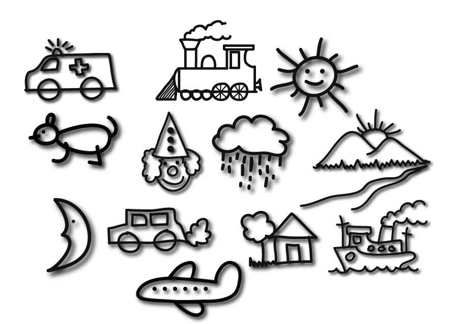 Imatge de dibuixos infantils amb contorn negre